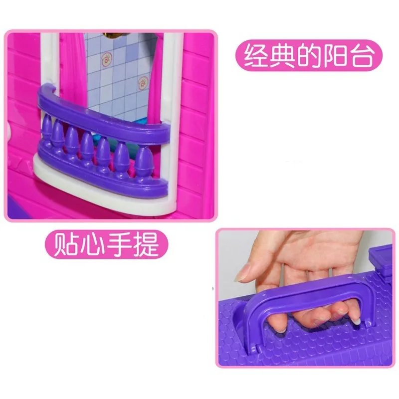 DIY миниатюрный дом Вилла кукольные домики игрушки счастливая семья тема принцесса комната Игрушка костюм мебель наборы девочка ребенок кукла подарок пластик