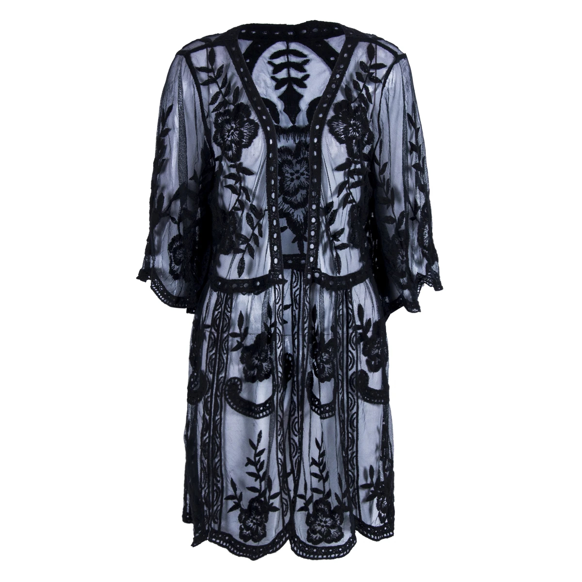 

Hollow Out Lace Blouse Kimono Summer 2018 Casual Loose Woman Shirt Fashion Half Sleeve Kimono Cardigan Blouses Women Top Jackets