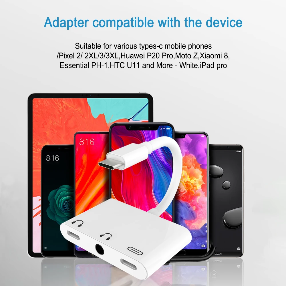 USB C до 3 5 мм Aux Jack Type порт Цифровой аудио конвертер с портом зарядки типа c кабель