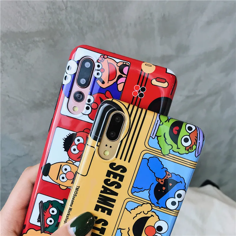 Милый чехол для телефона Meachy Sesame Street Huawei P20 Pro Honor 9 honor 10 с подставкой задняя крышка
