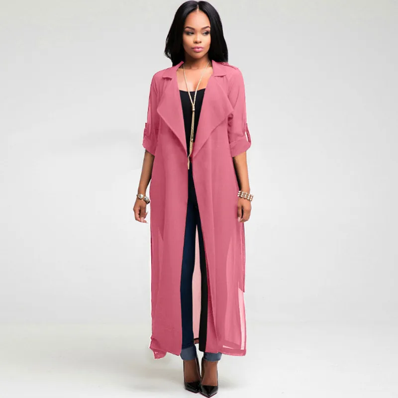 Повседневный женский длинный кардиган свитер кимоно Летний шифоновый Casaco Feminino