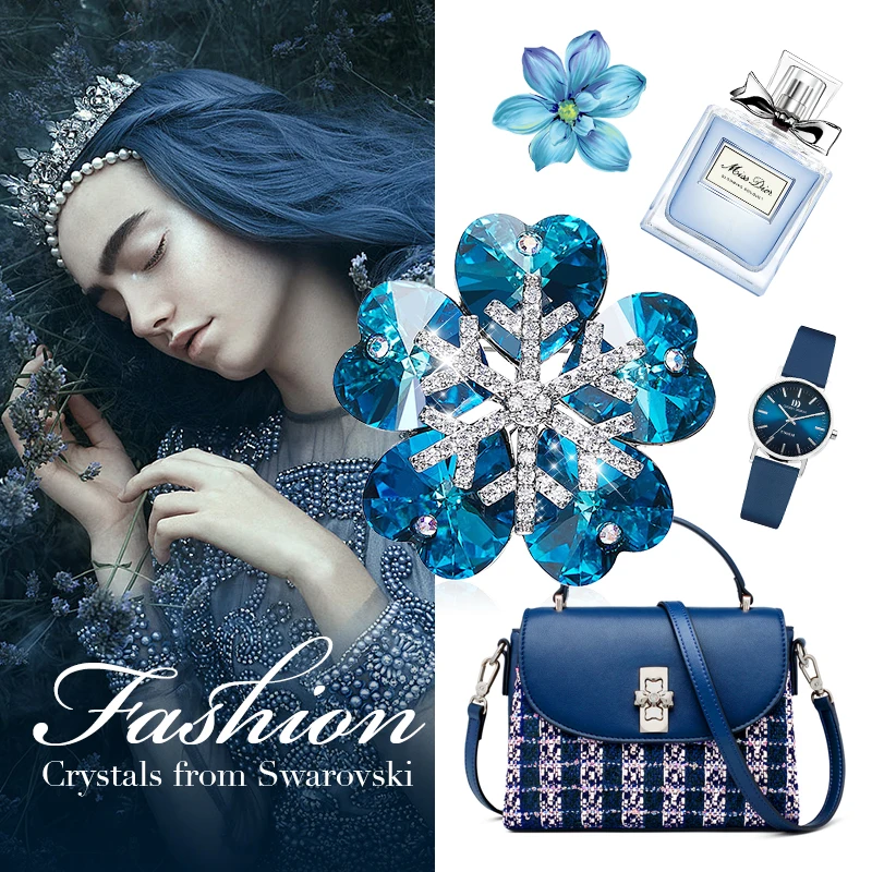 CDE Fashion CZ Броши Снежинка Для женщин фиолетовое сердце кристалл брошь булавка