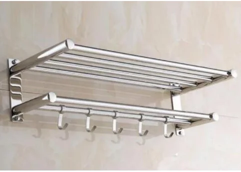 S 40CMX22CMX15CM Полки для ванной из нержавеющей стали, Двухслойное полотенце - Цвет: S 40CMX22CMX15CM