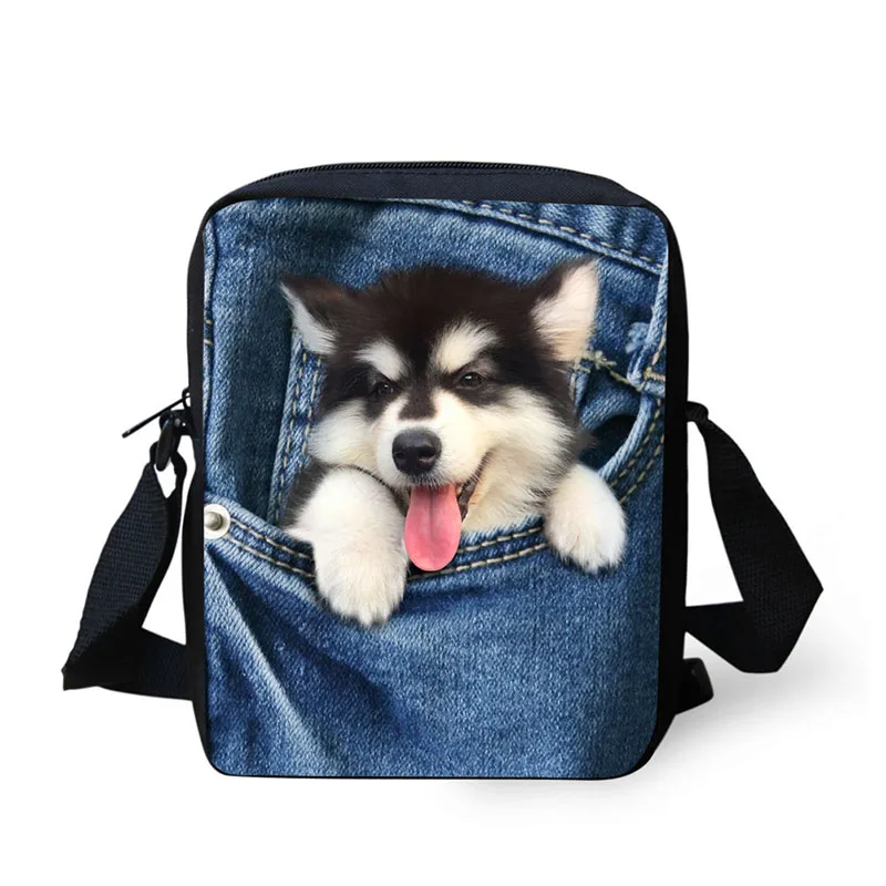 Cross Body Bag Blue Denim Animal Print Messenger Bags for Men Women Hot Brand Small Ladies Mens Travel |