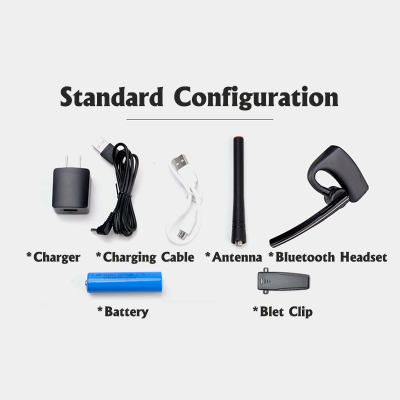 Walkie Talkie Hands-free Bluetooth Headset Wireless Earphone Handheld Two Way Radio Wireless Headphones Buletooth Earpiece