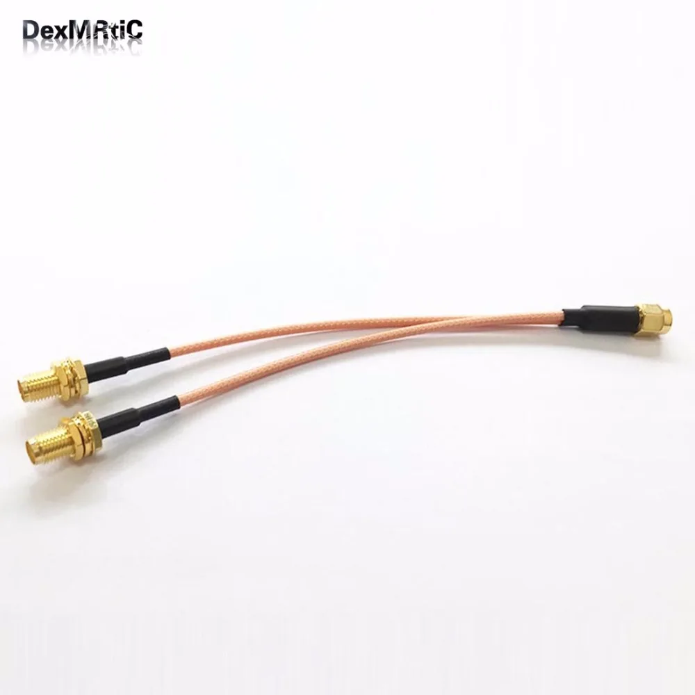 Новый штекер SMA в 2 розетки Y типа сплиттер Сумматор RG316 15 см 6 дюймов для Wi Fi