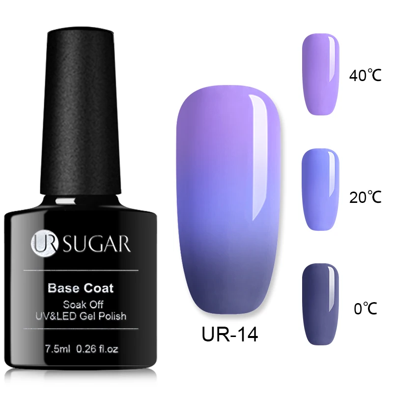 UR 14 Ur Sugar термальный ультра-тонкий блеск 3 цвета замочить от УФ гель цвет-chaging Снежинка температура гель для изменения цвета ногтей - Цвет: UR 14