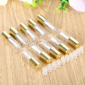 Новое поступление, 10 шт., флакон для губ черного серебристого и золотистого цвета 1,2 мл, дорожный глянцевый флакон для женского парфюма, пустые косметические контейнеры