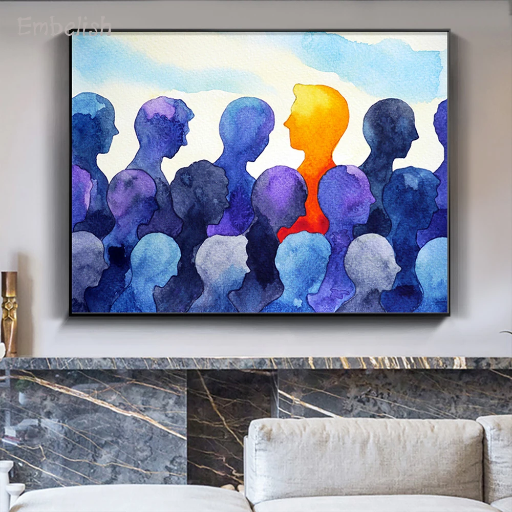 

Embelish 1 Pieces Different Bright Human Watercolor Large Wall Pictures For Living Room Home Decor HD Canvas Painting Posters