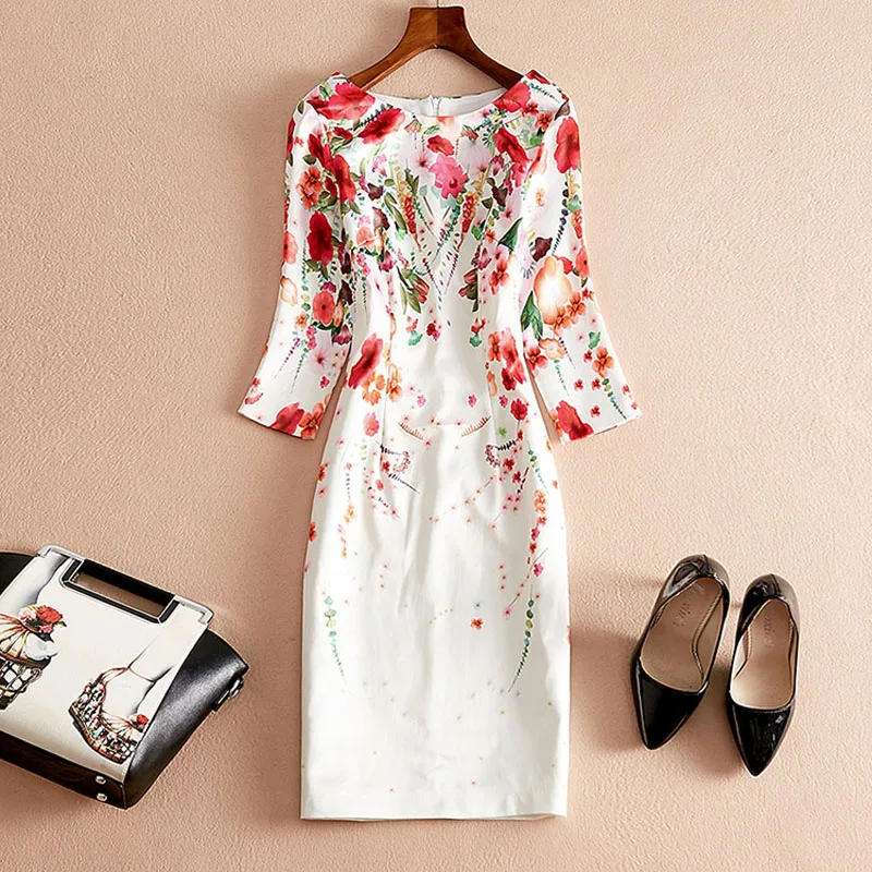 Элегантные модные женские платья облегающие короткие карандаш с круглым вырезом