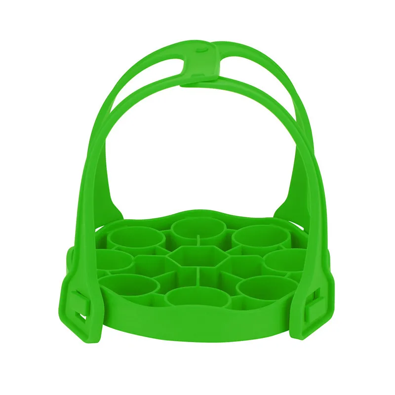 Силиконовая стойка для жарки, посуда, слинг, Trivet, печь, стойка для выпечки, кухонная яйцеварка, круглые силиконовые для гриля, пароварка A1 - Цвет: Зеленый