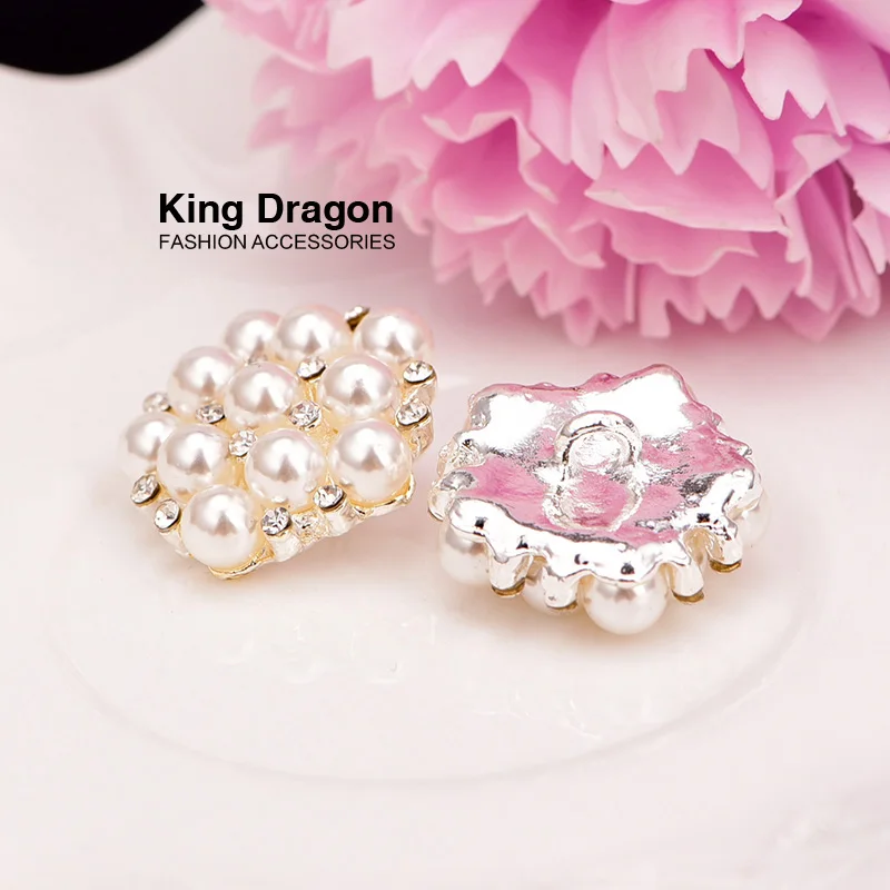 Жемчужные пуговицы со стразами задняя часть хвостовика 100 шт./лот 20 мм