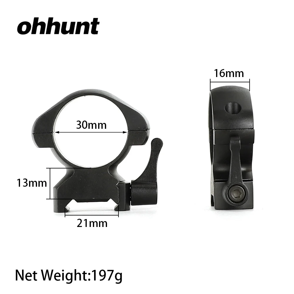 Ohhunt 25,4 мм или 30 мм диаметр стальной охотничий прицел кольца Quick Release Picatinny Weaver низкий средний высокий профиль тактические крепления - Цвет: 30mm High Profile