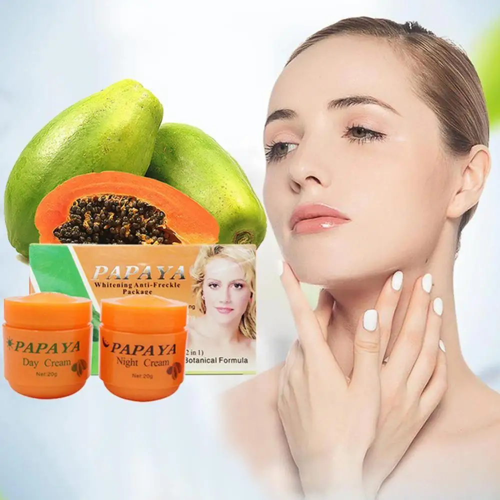 Комплект из 2 предметов, FEIQUE папайи Vitamina C Отбеливающий Крем pearl крем от веснушек для питания кожи уход от веснушек крем для лица