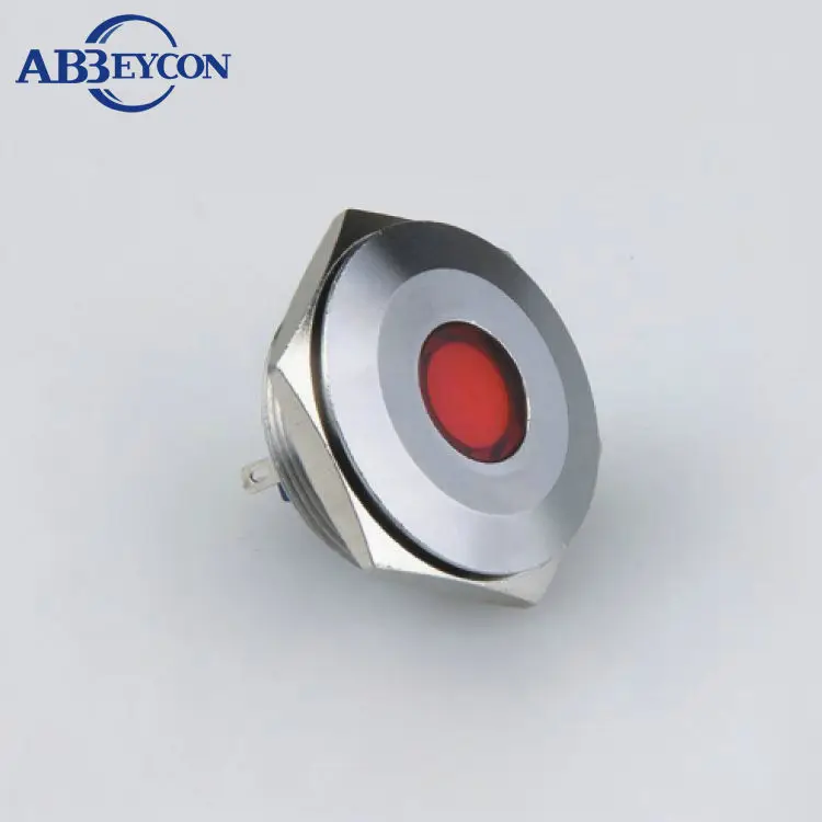 IN58 Abbeycon Brand 12v 110v led signal lamp,metal anti-vandal stainless steel waterproof indicator& pilot light 30mm