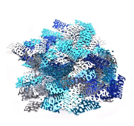 birthday blue 600 шт золотые и черные цифровые фигурки 16 18 21 конфетти с днем рождения номенклатуры Разбрасыватели конфетти для стола украшения посыпать металлик - Цвет: birthday blue