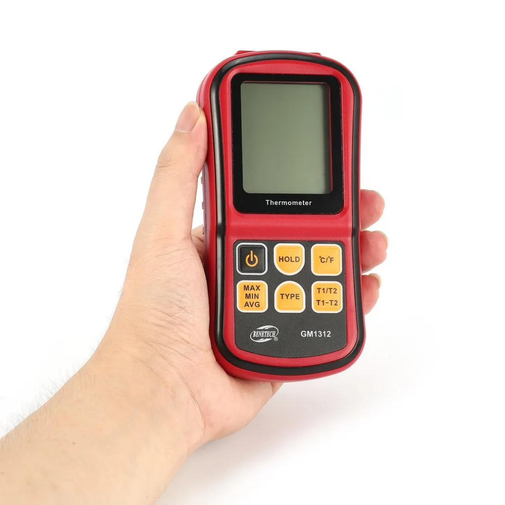 BENETECH GM1312 двухканальный цифровой термометр с термопарой 50 ~ 300 ручной измеритель