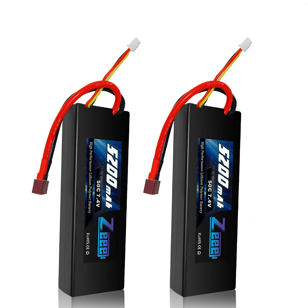 Deans Plug 2 шт. Zeee 5200mAh 7,4 V 50C Lipo батареи для RC автомобиля 2S RC Lipo батарея с Deans Разъем для RC автомобиля грузовик вертолет лодки - Цвет: Deans Plug