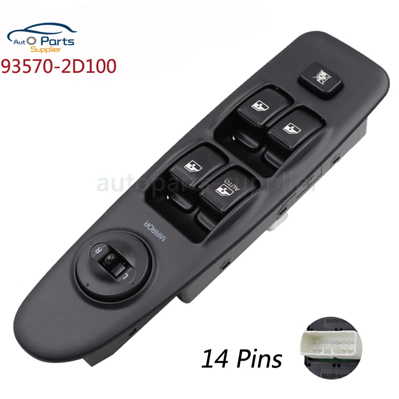 Green Light Front Left 93570-2D100 Electric Master Power Window Switch Control For Hyundai Elantra 2001 2002 2003 2004 2005 2006