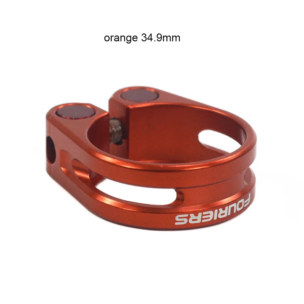 orange 34.9mm Fouriers Алюминиевый зажим для подседельного штыря 31,8 мм 34,9 мм MTB дорожный велосипедный воротник фиксированные болты винт запчасти для велосипеда - Цвет: orange 34.9mm