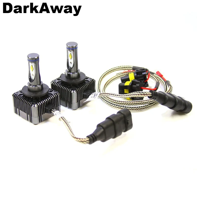 DarkAway D1S светодиодный фонарь, лучшая автомобильная фара D1R D3S D3R, 72 Вт, 8000 лм, такой же размер, как и D1/D3, Оригинальная лампа Plug Play, белый, 6000 K, IP67