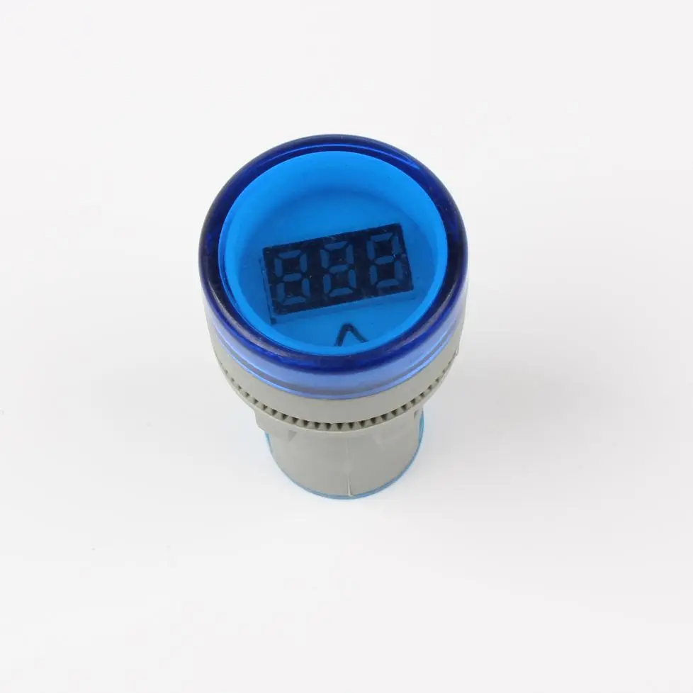 Voltmeter BLUE 22 мм переменный ток 60-500 В 0-100A светодиодный вольтметр измеритель напряжения индикатор пилотный светильник красный желтый зеленый белый синий цифровой амперметр - Цвет: Voltmeter BLUE