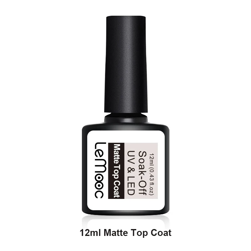12ml matte top coat LEMOOC 12 мл серия Гель-лак для ногтей яркий Вишневый красный фиолетовый цвет замачиваемый Светодиодный УФ-Гель-лак длинный прочный ноготь художественный лак - Цвет: 12ml matte top coat