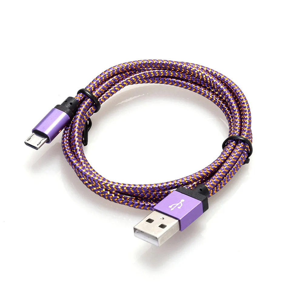 purple Олаф микро USB кабель 1 м 2 м 3 м Быстрая зарядка нейлон USB синхронизация данных мобильный телефон Android адаптер зарядное устройство кабель для Samsung - Цвет: purple
