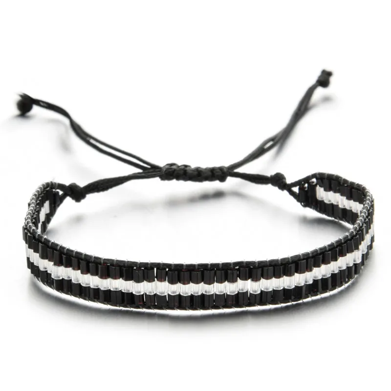 Bohemia Woman Men Crystal Seed Beads Bracelet Adjustable Weave Rope Chain Charms Bracelets Wristband Anklet Handmade Jewelry - Окраска металла: I