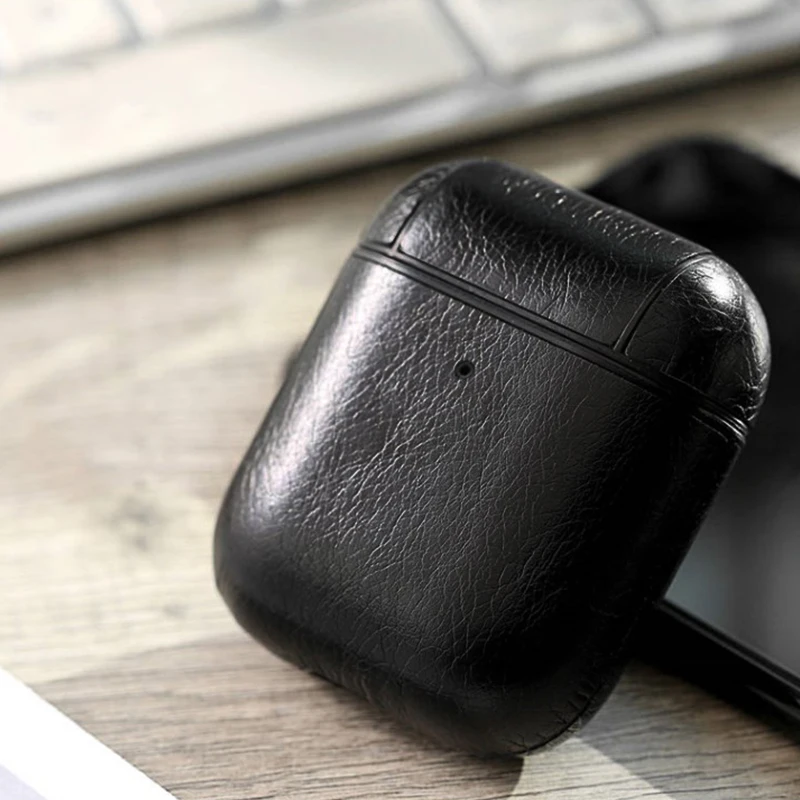 01 Беспроводная bluetooth-гарнитура, зарядная коробка для Airpod, кожаный чехол для наушников, защитный чехол с крючком для Airpods 1, 2, тонкий Чехол - Цвет: 01