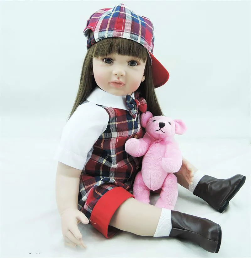 Детская Мягкая виниловая кукла 22 дюйма Реборн детские куклы для девочек подарок