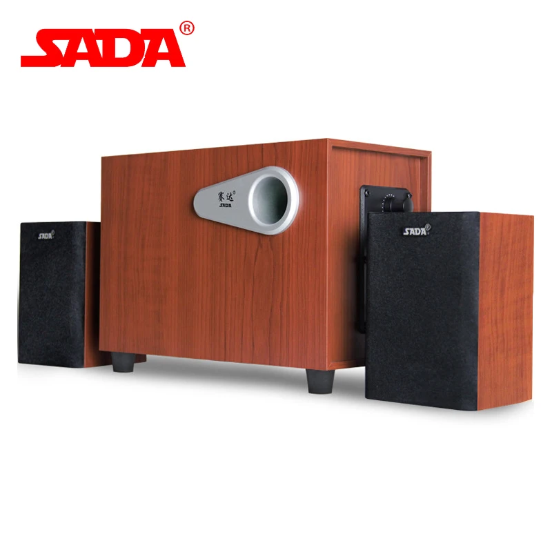 SADA D-200E 3D объемный Сабвуфер Стерео тяжелый бас компьютер деревянный USB динамик деревянный динамик s для смартфона ноутбука
