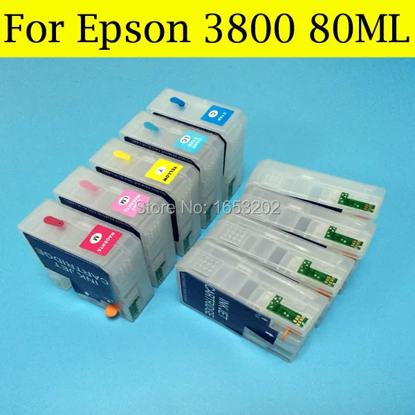 1 комплект 80 мл высококачественный чернильный картридж для Epson 3800 Заправляемый