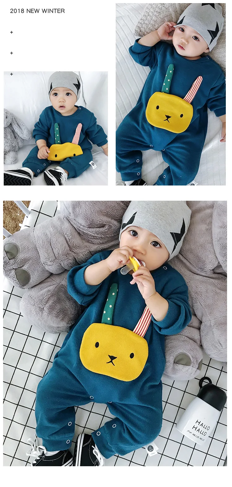 Lemonmiyu/детские бархатные зимние комбинезоны для новорожденных с круглым вырезом; Плотные хлопковые детские цельнокроеные комбинезоны унисекс