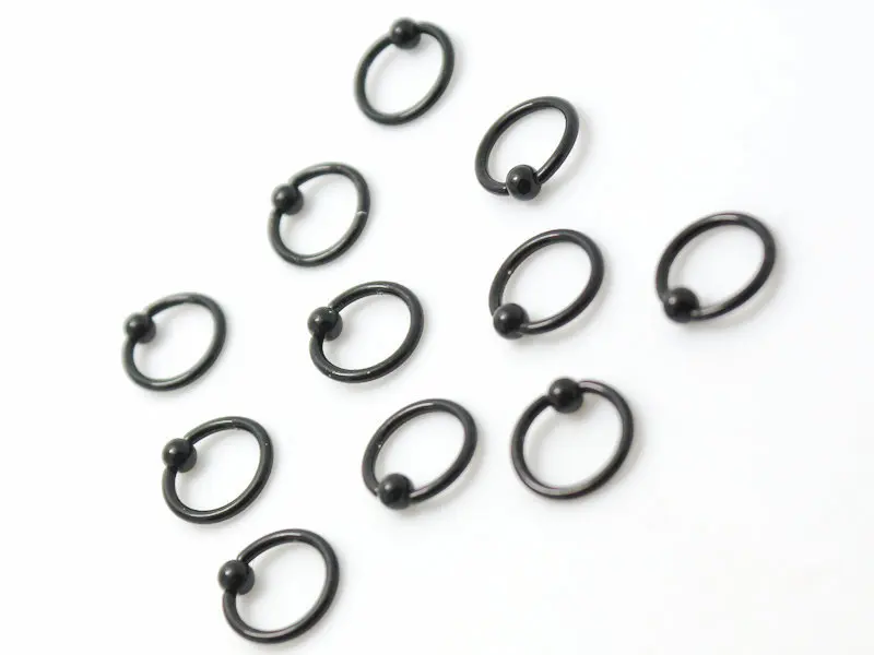 Кольцо для пирсинга черное с бусинами 3 мм|3mm balls|piercing jewelry lotring septum |
