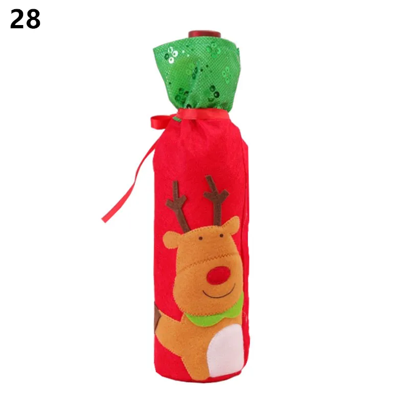 28-Elk Noel новейшая Рождественская Крышка для бутылки вина Санта Клаус рождественские украшения для дома натальный Ужин Декор подарок на год - Цвет: 28-Elk