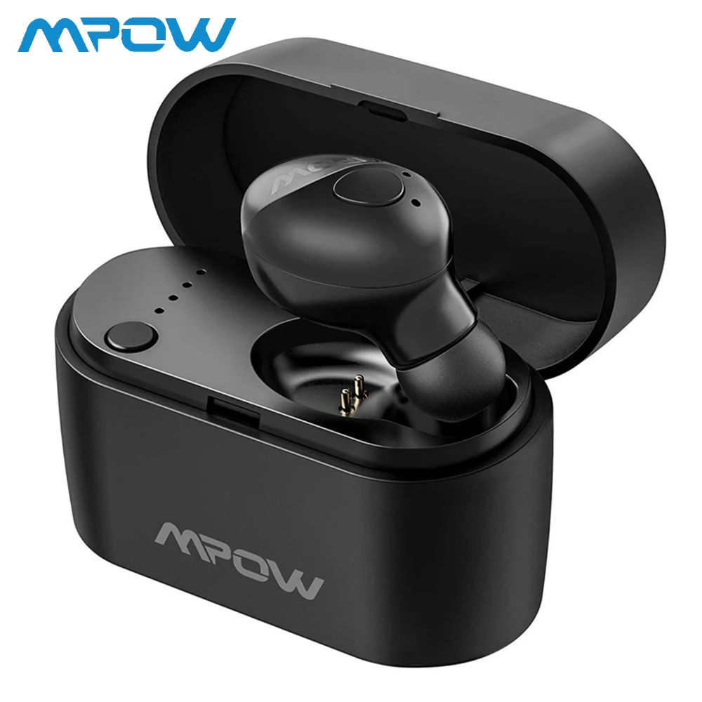 Mpow EM14 V5.0 Bluetooth наушники с переносной заряжающий чехол Мини Беспроводной