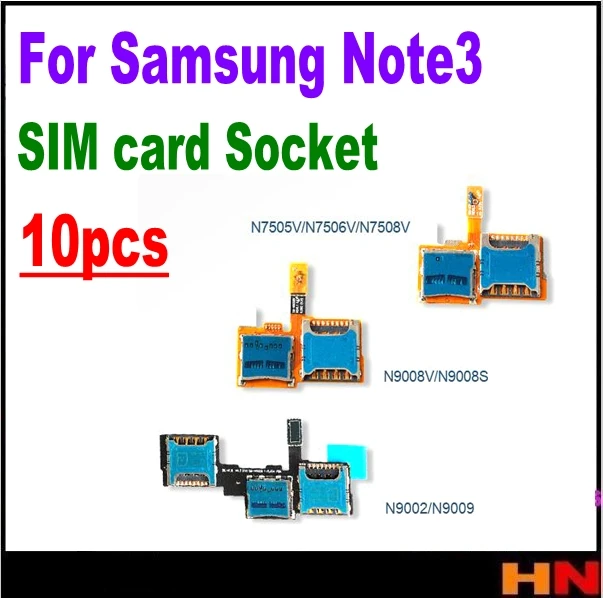 10 шт. разъём для чтения SIM-карт Samsung Galaxy note 3 N9008V N9002 N9009 | Мобильные телефоны и
