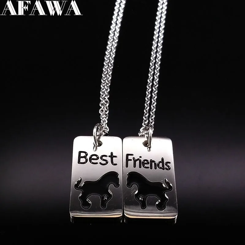 2021 Модный комплект одежды из 2 шт. Best Friend нержавеющей стали ожерелья подвески для