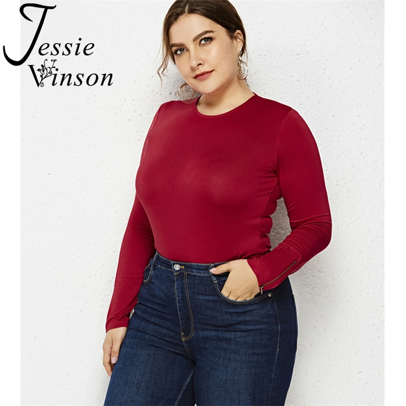 Женское боди с длинным рукавом Jessie Vinson однотонное круглым вырезом черно-белое