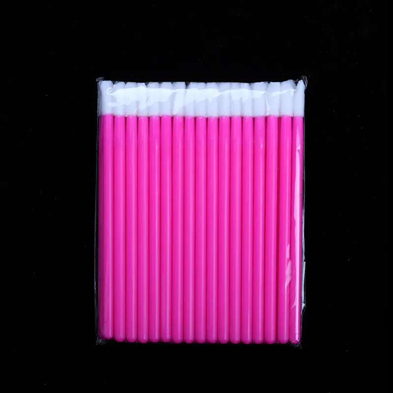 50pcs Rose red 1/50 шт./упак. одноразовые кисти для макияжа кисть для губной помады блеск для губ, тушь для ресниц и бровей палочки для очистки ресниц косметические кисти Аппликаторы - Handle Color: 50pcs Rose red