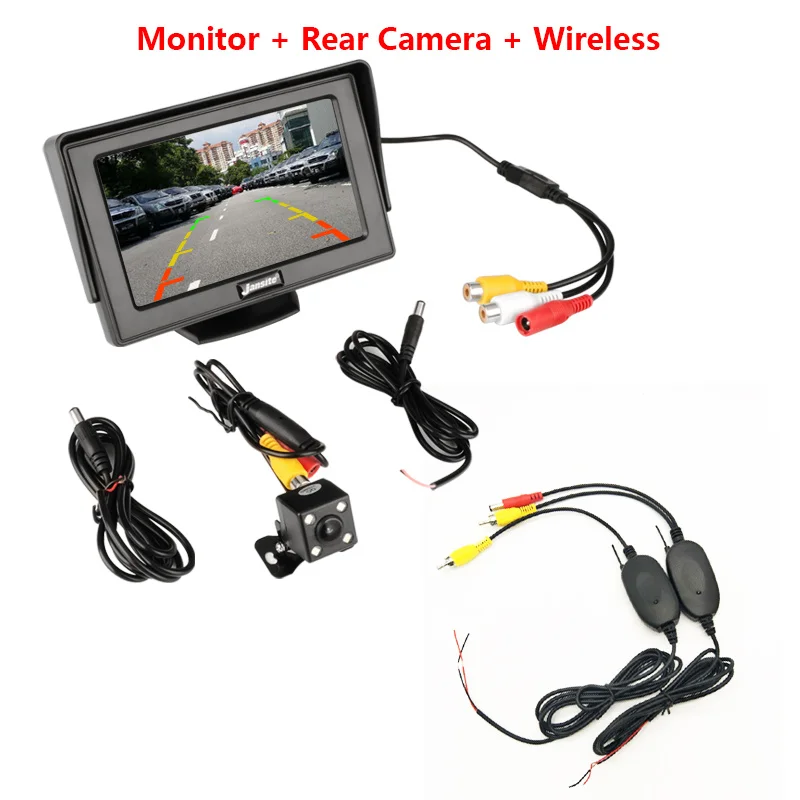 Wireless connections Автомобильный монитор 4," экран для камеры заднего вида TFT lcd дисплей HD цифровой цветной PAL/NTSC камера заднего вида система парковки - Цвет: Wireless connections