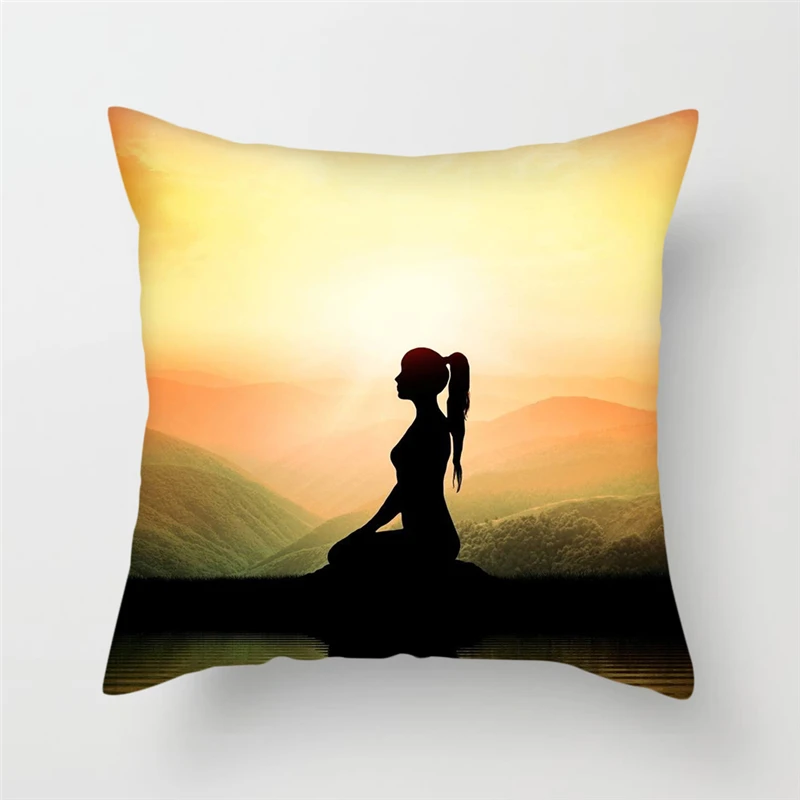 Чехол на подушку Fuwatacchi В Стиле Йоги тонкая Красивая наволочка с принтом Oceanside Sunrise