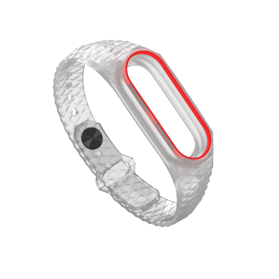 Mi jobs mi Band 2 ремешок Aurora браслет силиконовый ремешок на запястье для Xiaomi mi band 2 браслет умный браслет Correa mi band 2 ремешок - Цвет: transparent red