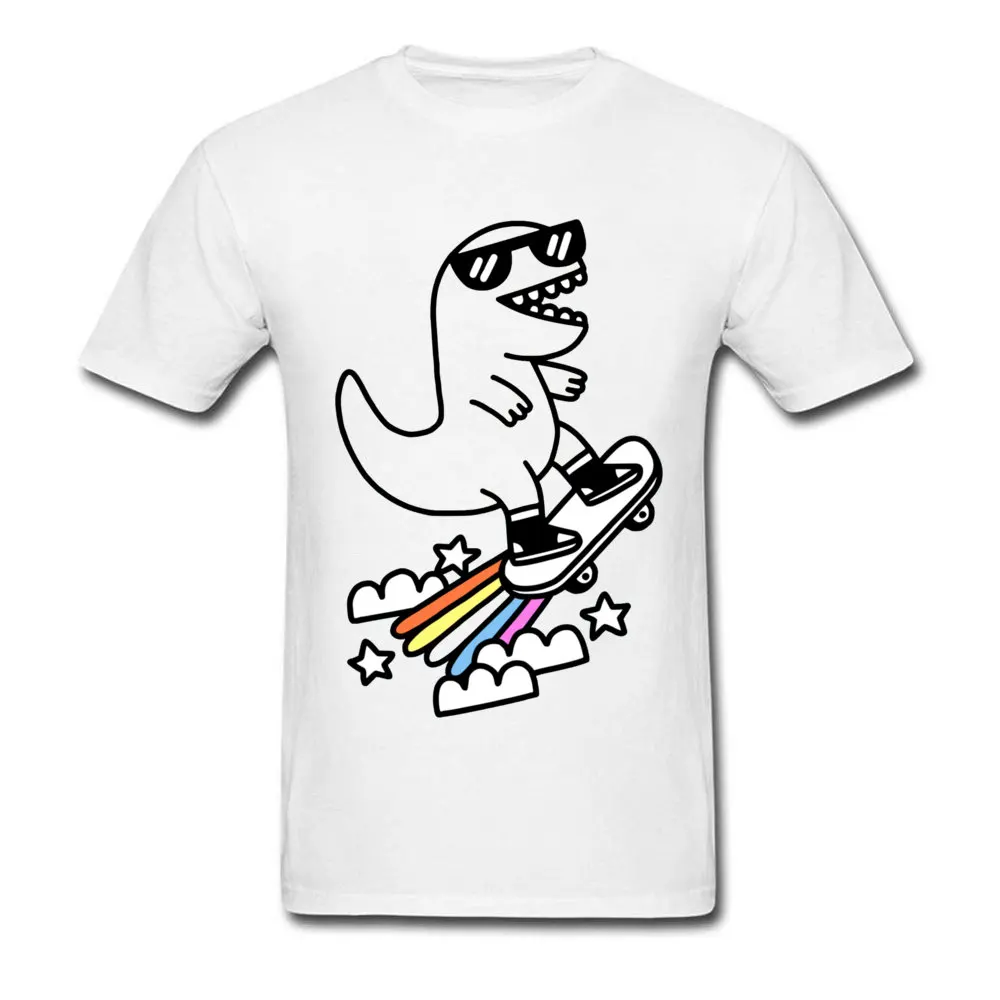 T Shirt Skater T-Rex T-shirt Men Hip Hop Tshirt 2019 Green Tops 100% Cotton Streetwear Skateboard Tee Youth Anime Clothes Custom | Мужская