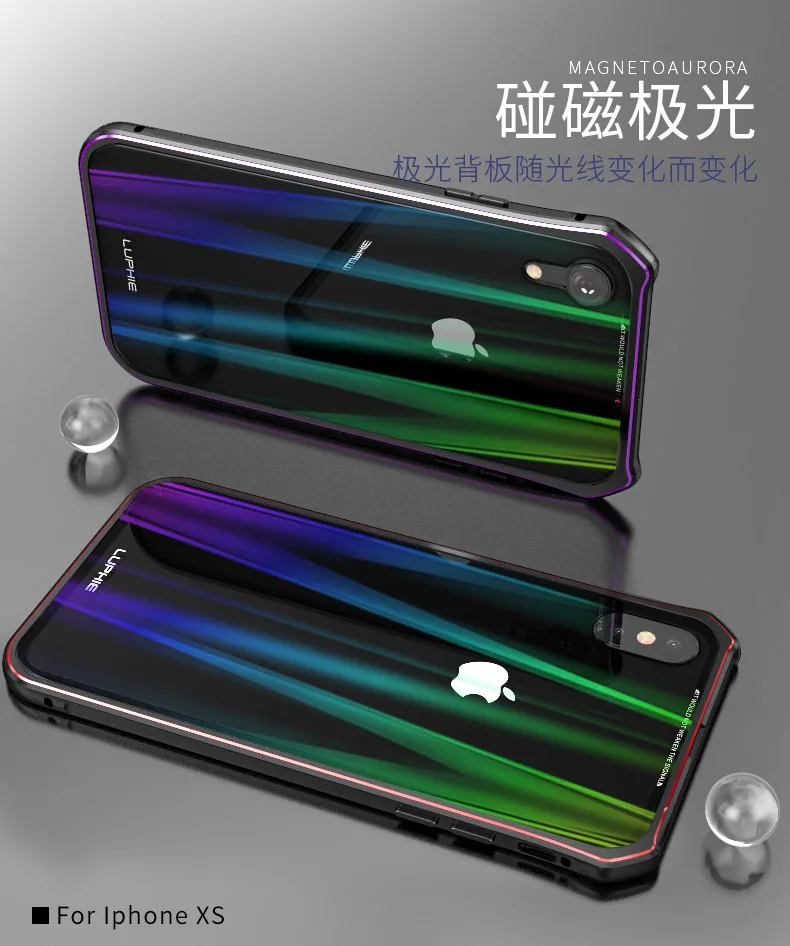 Магнитный чехол для iPhone X, XR, XS, MAX, металлический, закаленное стекло, задняя крышка, магнит, чехол s, для iPhone 7, 8, 7 Plus,/8 Plus, чехол, металлический бампер