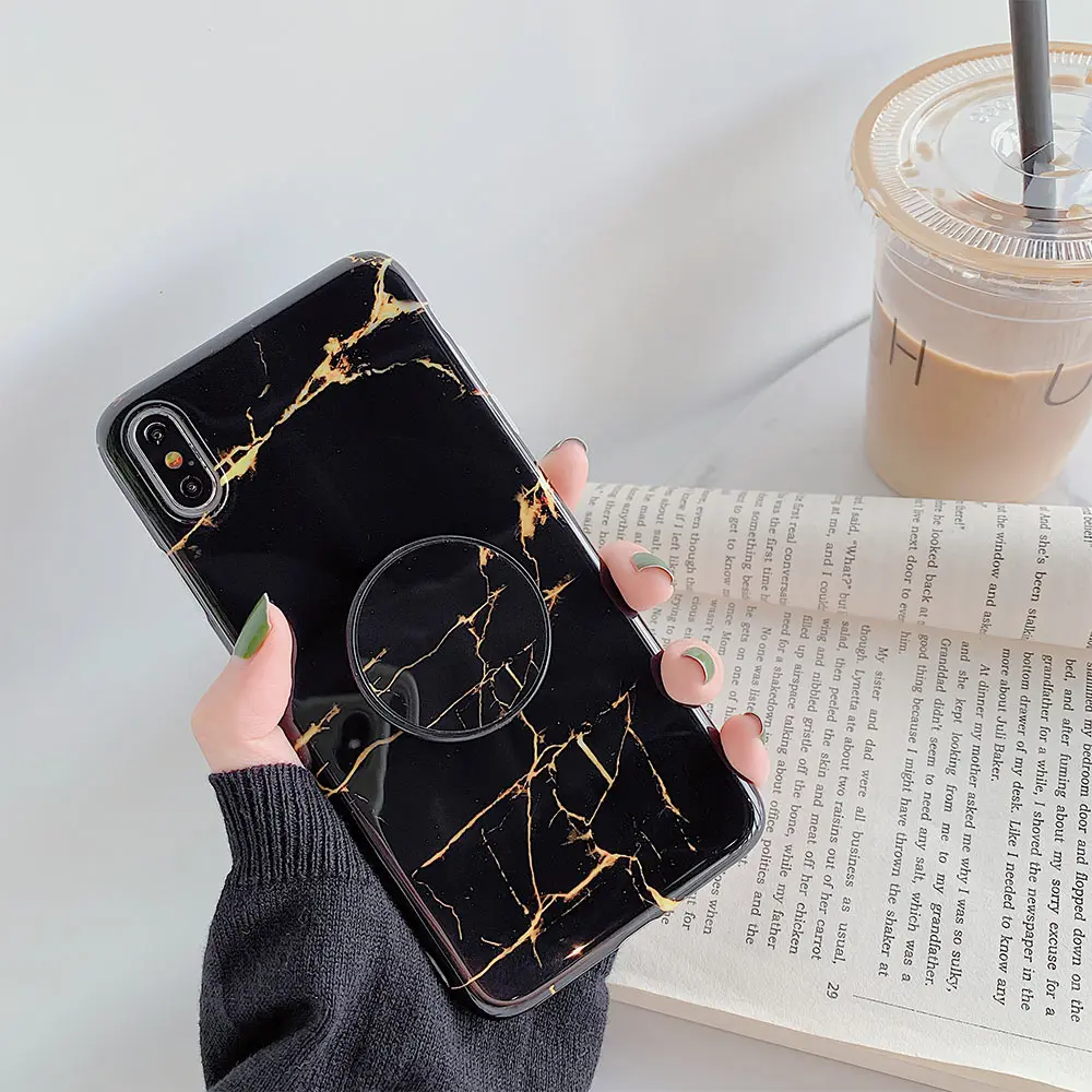 Жесткий чехол из поликарбоната для телефона iPhone 8 Plus X XS XR Xs 7 с мраморным рисунком 6