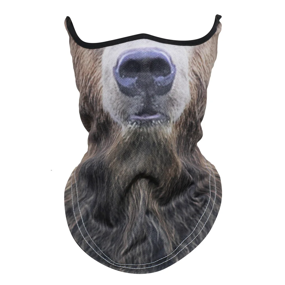 Russian Brown Bear 3D Животные шеи гетры дышащий ветрозащитный мотоцикл Балаклава Половина маска для лица лыж Хэллоуин сноуборд Велоспорт лиса короткошерстная кошка - Цвет: Russian Brown Bear