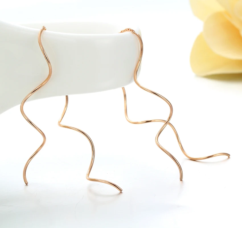 Розовое золото цвет Thead Двусторонняя вихревая звеньевая цепочка свисающие