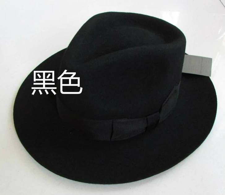 Шерстяная Фетровая Шляпа Дерби шляпа Fedora фетровая шляпа Billycock Зимняя мода Котелок головные уборы шерстяные шляпы Федора и трибли мужская шапка B-8130
